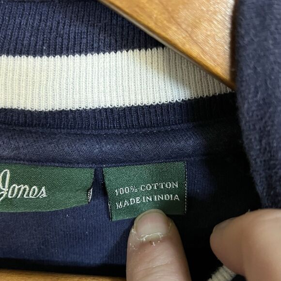 Bobby Jones Sweater Men XXL 2X Navy Blue Cotton Long Sleeve 1/4 Zip Pullover - Picture 4 of 9